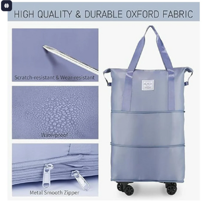 Foldable Trolley Travel Bag with Wheels – Expandable Rolling Duffel (28L–58L)