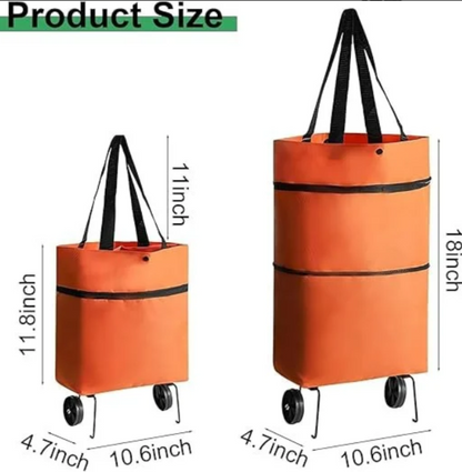 Foldable Trolley Travel Bag with Wheels – Expandable Rolling Duffel (28L–58L)