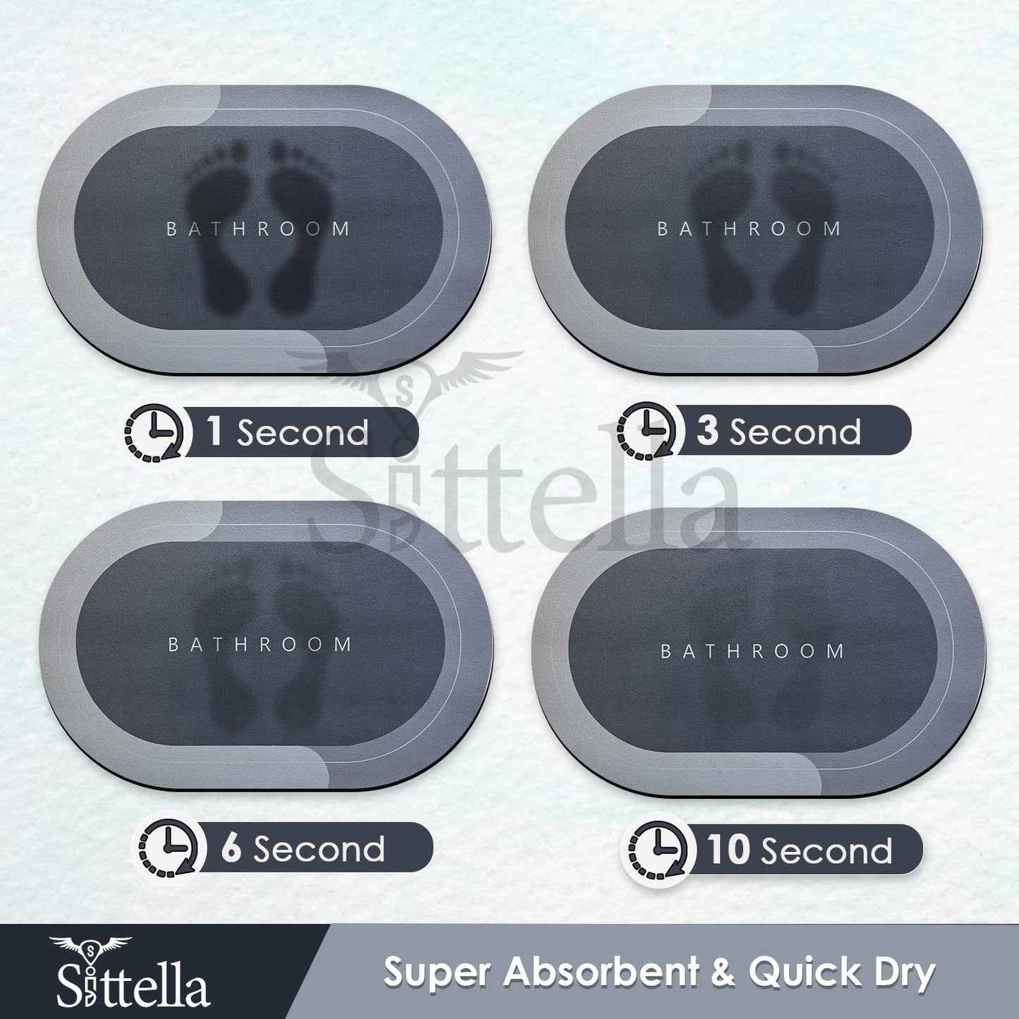 Premium Oval Bathroom Mat – Ultra-Absorbent & Anti-Skid