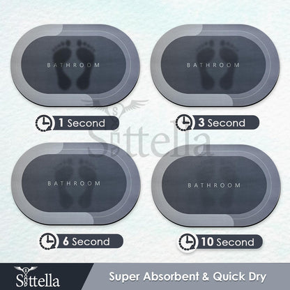 Premium Oval Bathroom Mat – Ultra-Absorbent & Anti-Skid