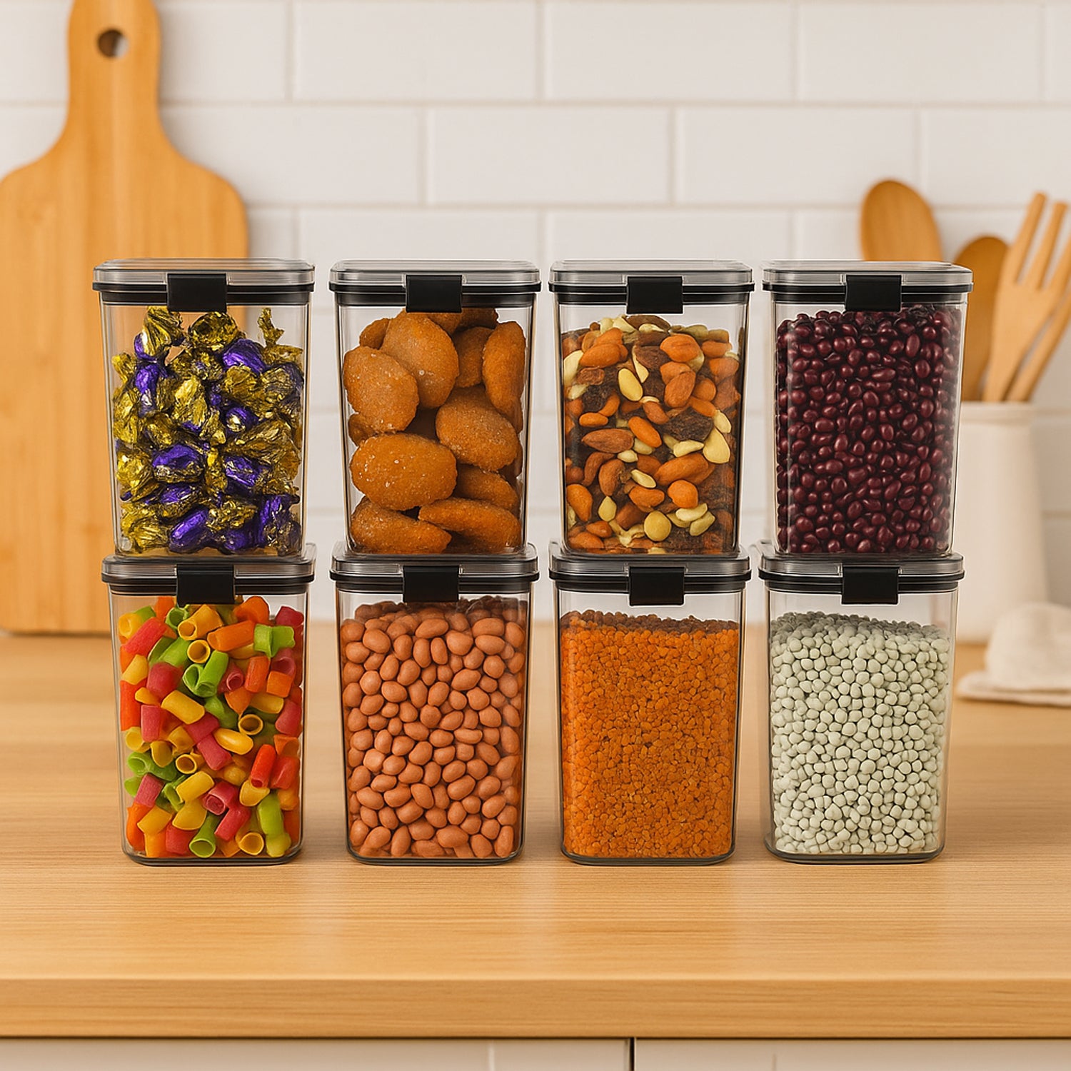 1200 Ml Airtight Lock  Lock Food Storage Container Set  2 Piece