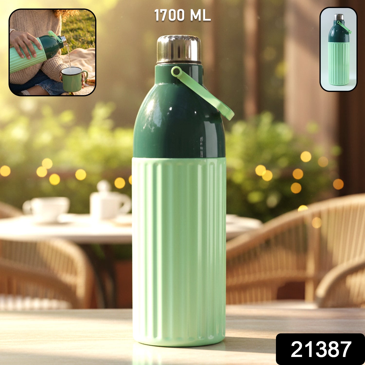 Plastic 1700 Ml Approx Premium Insulated Water Bottle (1 Pc)