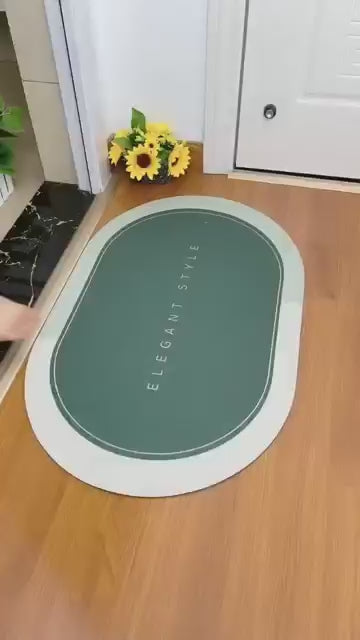 Premium Oval Bathroom Mat – Ultra-Absorbent & Anti-Skid