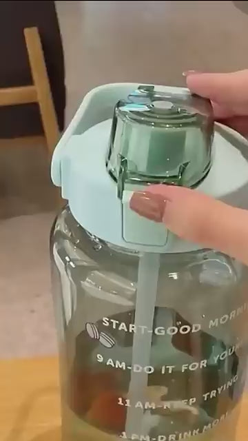 Motivational Water Bottle Set – Leakproof Sipper with Time Marker