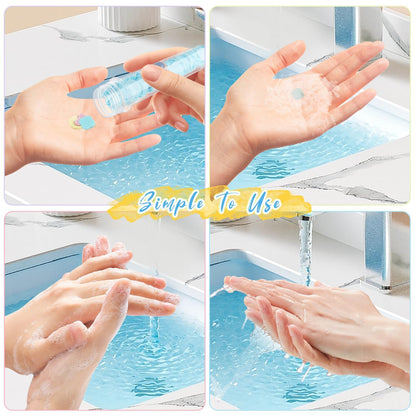 Disposable Paper Soap Tube(Set of 3), Mixed Fragrance Paper Soap Sheets, Flower Design, Compact and Portable, Gentle on All Skin Types, Dissolves Easily, Hygienic and Travel-Friendly