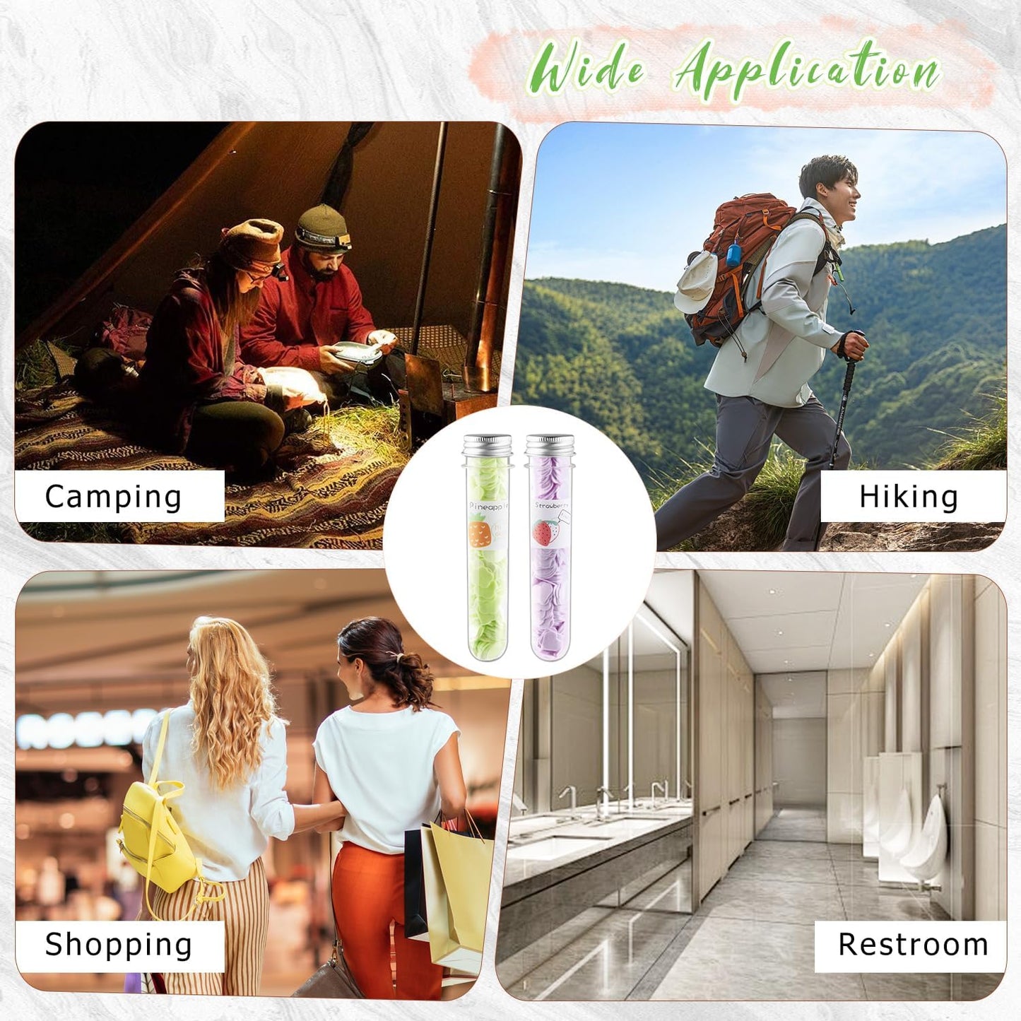 Disposable Paper Soap Tube(Set of 3), Mixed Fragrance Paper Soap Sheets, Flower Design, Compact and Portable, Gentle on All Skin Types, Dissolves Easily, Hygienic and Travel-Friendly